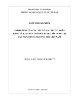 Ảnh hưởng của các yếu tố đặc trưng ngân hàng và kinh tế vĩ mô đến rủi ro tín dụng tại các ngân hàng thương mại việt nam 