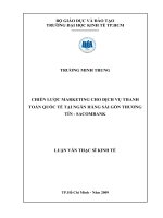 Luận văn Thạc sỹ Kinh t Chiến lược marketing cho dịch vụ thanh toán quốc tế tại Ngân hàng Sài Gòn Thương Tín - Sacombank