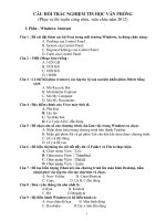 220 câu hỏi trắc nghiệm tin học văn phòng (thi tuyển công chức, viên chức năm 2012)   tài liệu