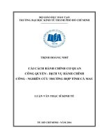 Cải cách hành chính cơ quan công quyền   dịch vụ hành chính công   nghiên cứu trường hợp tỉnh cà mau 
