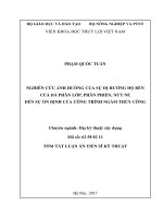 Nghiên cứu ảnh hưởng của sự dị hướng độ bền của đá phân lớp, phân phiến, nứt nẻ đến sự ổn định của công trình ngầm thủy công (tt) 