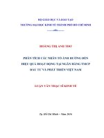 Phân tích các nhân tố ảnh hưởng đến hiệu quả hoạt động tại ngân hàng TMCP đầu tư và phát triển việt nam 