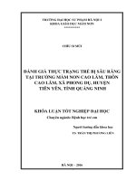 Đánh giá thực trạng trẻ bị sâu răng tại trường mầm non cao lâm, thôn cao lâm, xã phong dụ, huyện tiên yên, tỉnh quảng ninh 