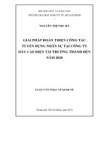 Giải pháp hoàn thiện công tác tuyển dụng nhân sự tại công ty dây cáp điện tài trường thành đến năm 2020 