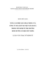 Luận văn thạc sĩ nâng cao hiệu quả hoạt động của công ty mua bán nợ việt nam (DATC) trong nền kinh tế thị trường định hướng XHCN 