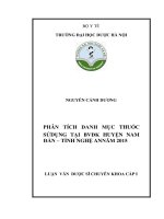 Phân tích danh mục thuốc sử dụng tại bệnh viện đa khoa huyện nam đàn tỉnh nghệ an năm 2015 