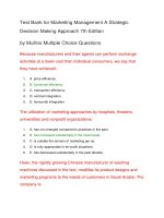 Test bank for marketing management a strategic decision making approach 7th edition