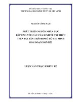 Phát triển nguồn nhân lực đáp ứng yêu cầu của kinh tế tri thức trên địa bàn TP HCM giai đoạn 2015   2025 