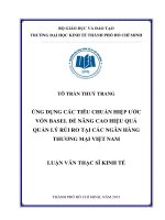 Ứng dụng các tiêu chuẩn hiệp ước vốn basel để nâng cao hiệu quả quản lý rủi ro tại các ngân hàng thương mại việt nam 
