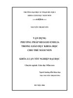 Vận dụng phương pháp Reggio Emilia trong giáo dục khoa học cho trẻ mầm non