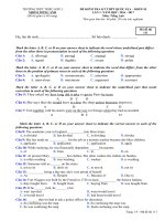 Đề khảo sát kiến thức THPT Quốc Gia lần 1  Triệu Sơn 3  Thanh Hóa