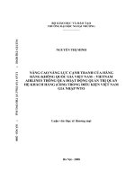 NÂNG CAO NĂNG LỰC CẠNH TRANH CỦA HÃNG HÀNG KHÔNG QUỐC GIA VIỆT NAM – VIETNAM AIRLINES THÔNG QUA HOẠT ĐỘNG QUẢN TRỊ QUAN HỆ KHÁCH HÀNG (CRM) TRONG ĐIỀU KIỆN VIỆT NAM GIA NHẬP WTO