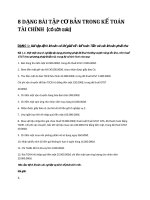 8 Dạng Bài Tập Trọng Tâm Môn Kế Toán Tài Chính Doanh Nghiệp (Có lời giải)