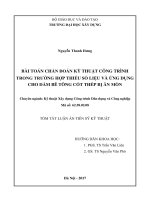Bài toán chẩn đoán kỹ thuật công trình trong trường hợp thiếu số liệu và ứng dụng cho dầm bê tông cốt thép bị ăn mòn (TT) 