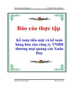 Báo cáo thực tập kế toán tiền mặt và kế toán hàng hóa của công ty TNHH thương mại quảng cáo Xuân Duy