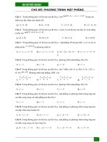 Ngân hàng câu hỏi trắc nghiệm (Đã thẩm định Các trường nộp Sở) Phương trình MẶT PHẲNG  HH12 Oxyz   FILE WORD CÓ ĐÁP ÁN