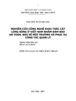 Nghiên cứu công nghệ khai thác cát lòng sông ở việt nam nhằm đảm bảo an toàn, bảo vệ môi trường và phục vụ công tác quản lý tt 