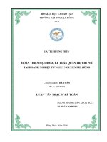 Hoàn thiện hệ thống kế toán quản trị chi phí tại DNTN nguyễn phi hùng