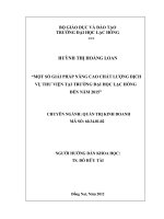 Một số giải pháp nâng cao chất lượng dịch vụ thư viện tại Trường Đại học Lạc Hồng đến năm 2015