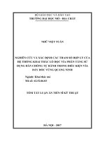 Nghiên cứu và xác định các tham số hợp lý của hệ thống khai thác lò dọc vỉa phân tầng sử dụng dàn chống tự hành trong điều kiện vỉa dày dốc vùng quảng ninh tt 