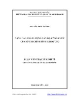 Nâng cao chất lượng cán bộ công chức của Sở Tài chính tỉnh Hải Dương