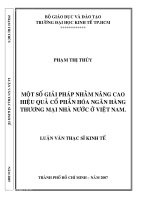 Một số giải pháp nhằm nâng cao hiệu quả cổ phần hoá Ngân hàng thương mại cổ phần hoá ở Việt Nam