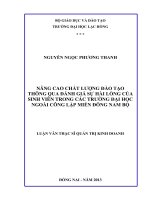 Nâng cao chất lượng đào tạo thông qua đánh giá sự hài lòng của sinh viên trong các trường đại học ngoài công lập miền Đông Nam Bộ