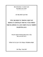 Tốc độ hội tụ trong một số định lý giới hạn trung tâm theo trung bình của dãy biến ngẫu nhiên martingale 