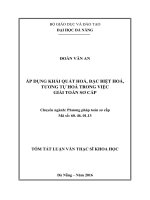 Áp dụng khái quát hóa, đặt biệt hóa, tương tự hóa trong việc giải toán sơ cấp 