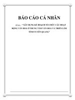 Xây dựng kế hoạch tổ chức các hoạt động ở Trung tâm Văn hóa và Triển lãm tỉnh Tuyên Quang