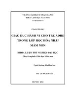 Giáo dục hành vi cho trẻ ADHD trong lớp học hòa nhập mầm non