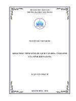 Khai thác tiềm năng du lịch văn hóa tâm linh của tỉnh kiên giang 