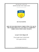 Một số giải pháp hoàn thiện công tác quản trị nguồn nhân lực tại công ty TNHH MTV chiếu sáng công cộng thành phố Hồ Chí Minh