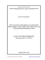 Nâng cao chất lượng dịch vụ tại Ngân hàng Nông nghiệp và Phát triển Nông thôn Việt Nam chi nhánh thành phố Bắc Ninh