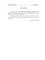 Báo cáo thực tập Hoàn thiện công tác tập hợp chi phí sản xuất và tính giá thành sản phẩm tại công ty cổ phần may xuất khẩu Thái Bình