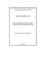Đào tạo nghề cho người lao động huyện Thanh Trì, thành phố Hà Nội (LV thạc sĩ)