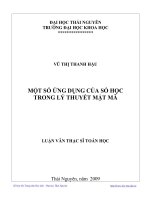 Một số ứng dụng của số học trong lý thuyết mật mã