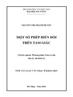 Một số phép biến đổi trên tam giác 