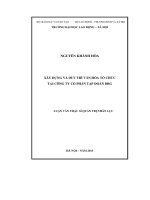 Xây dựng và duy trì văn hóa tổ chức tại Công ty cổ phần Tập đoàn BRG (LV thạc sĩ)
