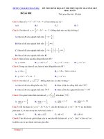 300 ĐỀ THI THỬ MÔN TOÁN – TRẮC NGHIỆM 2017 – CÓ LỜI GIẢI CHI TIẾT ĐÃ ĐƯỢC THẨM ĐỊNH – IN DÙNG NGAY – ĐỀ 1