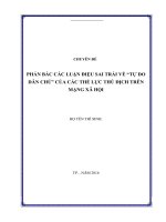 BÀI DỰ THI BÁO CÁO VIÊN PHẢN BÁC CÁC LUẬN ĐIỆU SAI TRÁI VỀ TỰ DO DÂN CHỦ