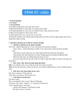 TẤT  TẦN TẬT VỀ TÍNH TỪ TRONG TIẾNG ANH