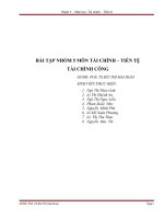 Bài tập tài chính công  Tài chính tiền tệ  Đại học kinh tế TPHCM