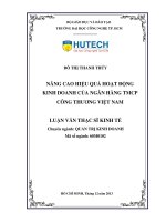 Nâng cao hiệu quả hoạt động kinh doanh của ngân hàng TMCP Công thương Việt Nam