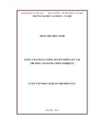 Nâng cao chất lượng nguồn nhân lực tại Trường Cao đẳng Công nghiệp In (LV thạc sĩ)