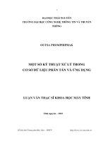 Một số kỹ thuật xử lý trong cơ sở dữ liệu phân tán và ứng dụng 