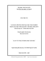 Vận dụng phương pháp dạy học trải nghiệm trong dạy học môn đạo đức cho học sinh lớp 5 huyện đại từ   tỉnh thái nguyên 