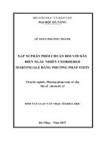 Xấp xỉ phân phối chuẩn đối với dãy biến ngẫu nhiên unordered martingale bằng phương pháp stein 