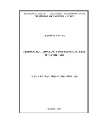 Tạo động lực cho giảng viên trường Cao đẳng Du lịch Hà Nội (LV thạc sĩ)