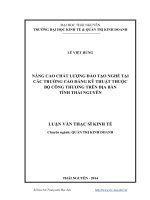 Nâng cao chất lượng đào tạo nghề tại các trường Cao đẳng Kỹ thuật thuộc BCT trên địa bàn tỉnh Thái Nguyên